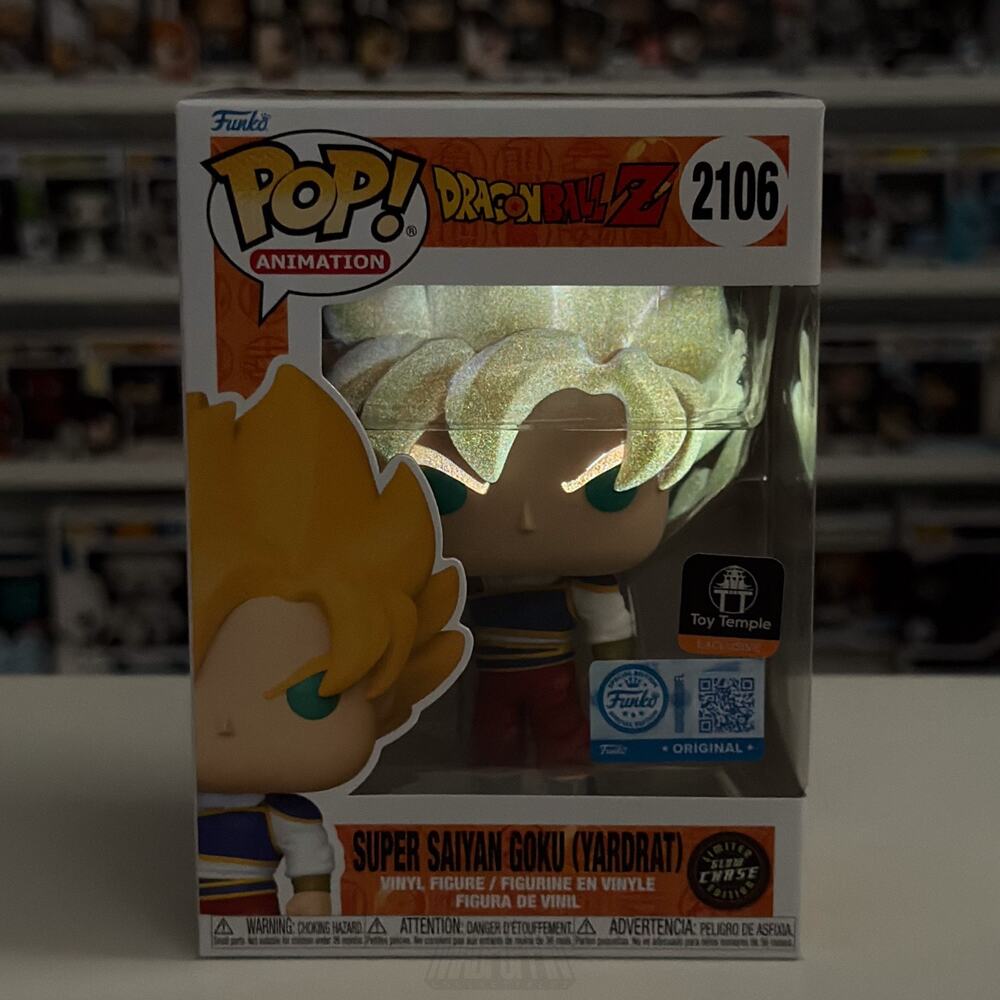 Funko Pop Anime DBZ Super Saiyan Goku Yardrat Toy Temple Glow Chase 2106 Figure